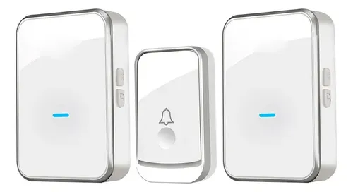 TECKNET Kit Campanello Wireless Impermeabile &ndash; Suoneria Plug-in Da Parete, Pulsante Rotondo Bianco, Modello 477323