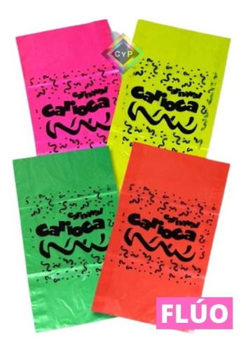 Imagen 4 de 10 de Bolsa Cotillon Carioca Fluo X 10 - Fiestas Carnaval Carioca