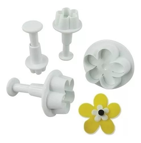 Set X 4 Moldes Cortante Expulsor Flores - La Botica