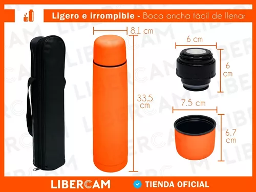 Termo Bala Acero Inox Capa Termica 1 Litro + Estuche Colores