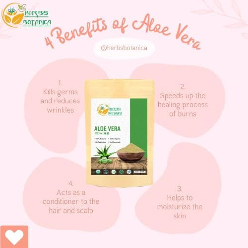 Herbs Botanica Aloe Vera Polvo Orgánico Para El Crecimiento