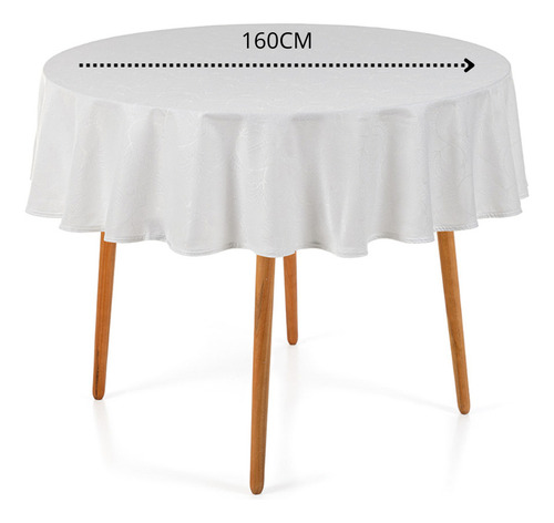 Karsten Toalha Mesa Redonda 4 Lugares Jacquard Melli Branca