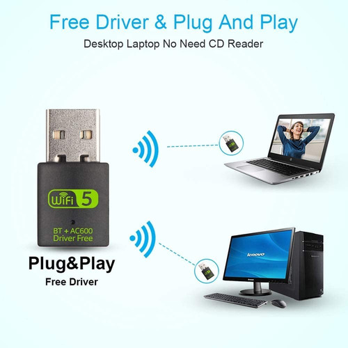 Adaptador Usb Wifi Bluetooth, 600mbps Dual Band 2.4/5ghz ...