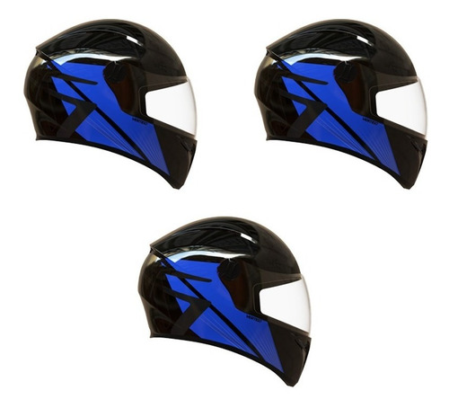 Imagen 3 de 8 de Vertigo Pack X3 Casco Moto V50 Infinity Brillo.