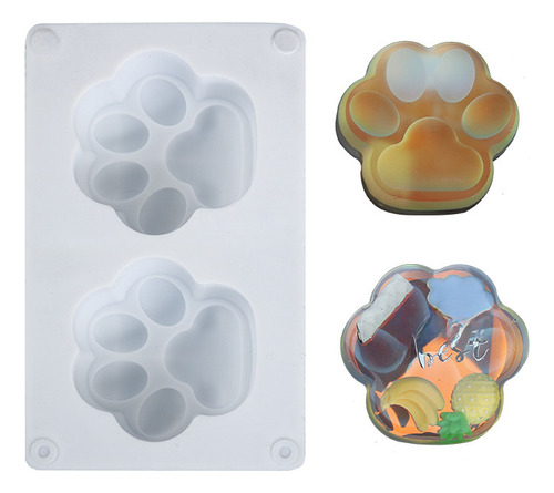 Molde De Silicona Con Forma De Pata De Gato De 2 Eslabones P