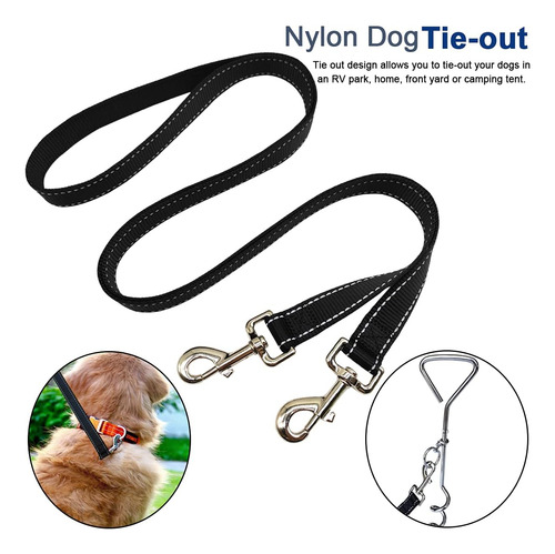 Correa De Nailon Para Perro De 6 Pies, Resistente De 1 Pulga