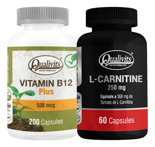 Vitamina B12 500 Mcg + L Carnitina 60 Cápsulas - Qualivits