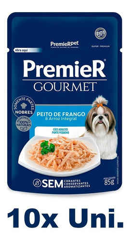 Premier Gourmet Cães Frango E Arroz - 85g  ( 10 Unidades )