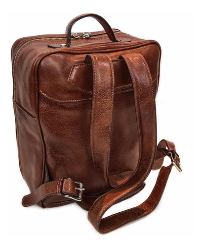 Mochila Hombre Mujer Cuero Viaje Porta Notebook 15.6 Urbana