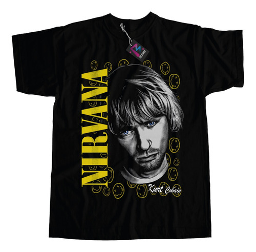 Remera Música Nirvana Kurt Cobain Estampa Grande Dtf