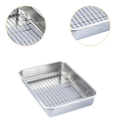 Bandeja Para Hornear Con Rejilla, Resistente, 36x27x7cm