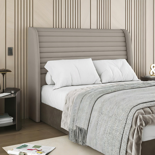Cabeceira Fortaleza 140cm Boucle Cinza - Lumalar