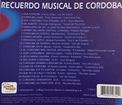 Jesús María Cantará Cd Nuevo 22 Temas Folklóre De Córdoba