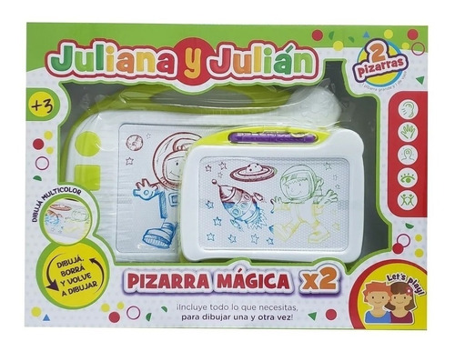 Pizarra Mágica X2 Juliana Y Julián Multicolor Diversión 