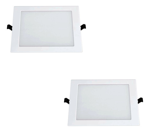 Combo X2 Plafon Led Philips Embutir 18w Luz Cálida 1300lm
