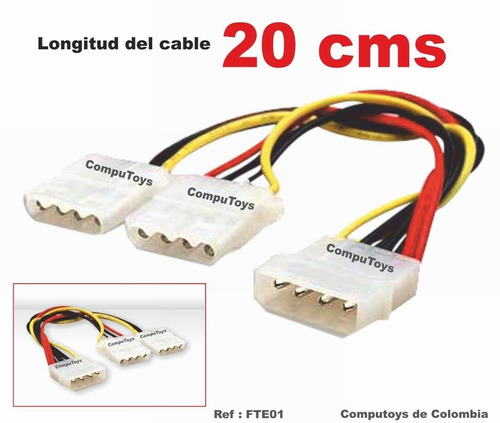 Imagen 1 de 7 de Cable (y) Poder Ide Molex 1 A 2 Ref: Fte01 Computoys Sas