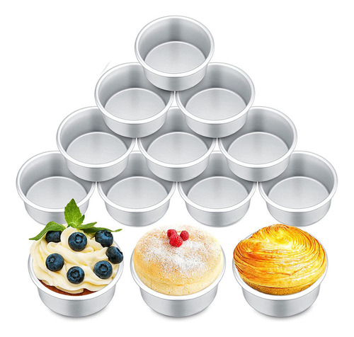 18 Moldes Para Pasteles Pequeños De 4 Pulgadas, Redondos Par