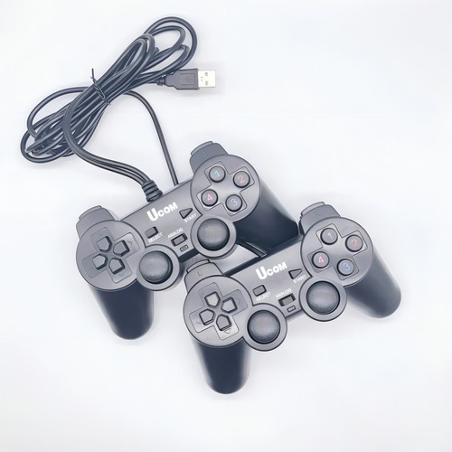 Par (2) De Controles Usb Para Pc Mac Raspberry Juegos Emulad Color Negro