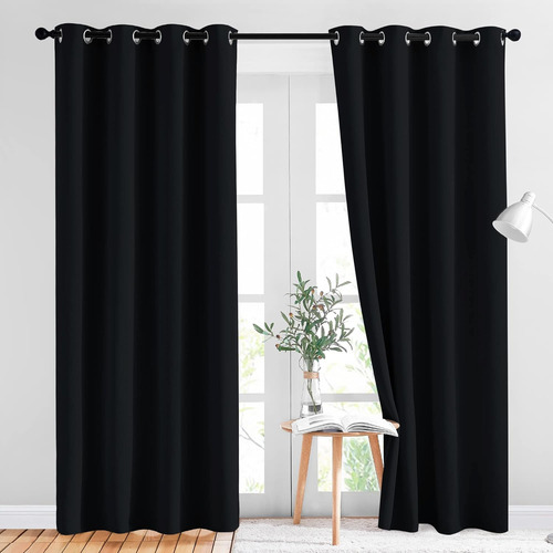 Cortinas Blackout Para Dormitorio, 132cm, Juego De 2