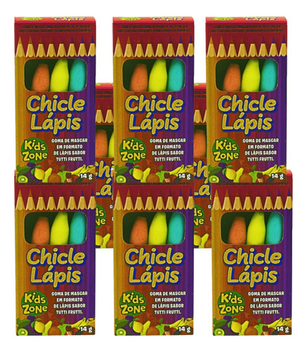 Chiclete Chicle Lapis Goma De Mascar Tutti Frutti C/24 Und