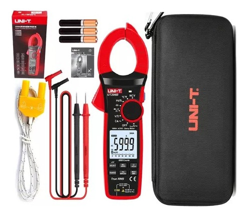 Uni-t® Ut208b® Amperimetro Tenaza 1000a Ac/dc True Rms Loz