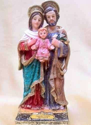 Sagrada Familia En Poliresina, Marca D'angelo, 21 Cm.
