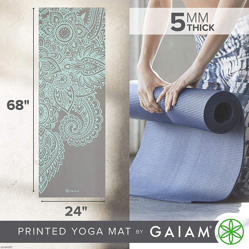 Imagen 6 de 6 de Yoga Mat - Premium 5mm Print Thick Non Slip Exercise