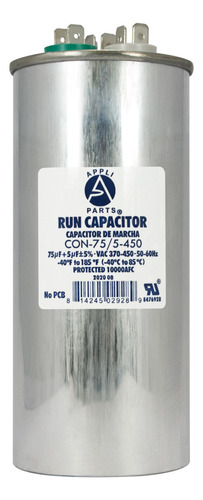 Appli Parts Condensador Capacitor De Marcha 75+5 Mfd Uf