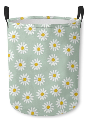 Cesta De Lavandería Plegable Con Estampado De Margaritas