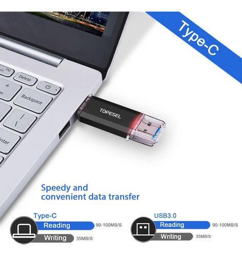 Topesel Type C 128gb Usb C Flash Drive Dual 2 En 1 Usb C ...