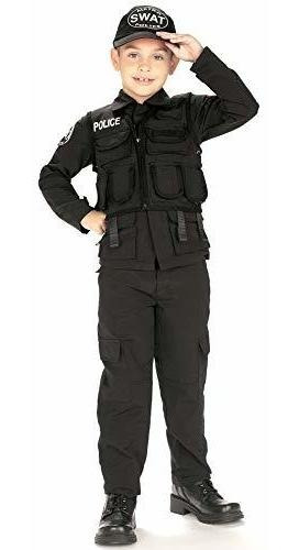 Disfraz Talla Small Para Niño De Policía Swat Halloween