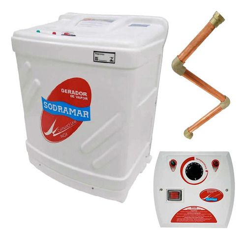 Gerador Vapor Inox P/ Sauna 220v Com Kit Instalação Sodramar