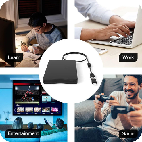 Lector De Disquetes Yaeonku Externo 3.5 Usb Y Tipo C 1.44 Mb