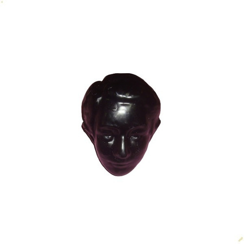 Vela Cabeça De Cera Masculina / Pequena Preta Para Promessa. Preto