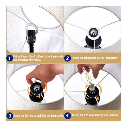 Juego De 2 Lámparas De Mesa Con Control Táctil Y Usb