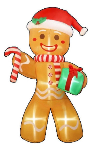 2.4m Inflables Hombre De Jengibre Decoraciones Patio Navidad