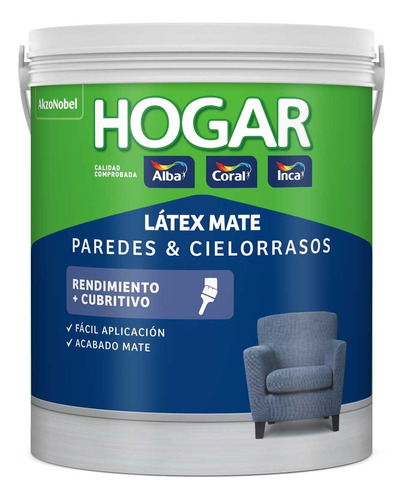  Látex Paredes Y Cielos Rasos Mate Inca Hogar 3,6 Litros