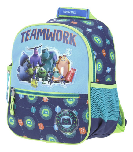 Mochila Chica Chenson Preescolar Kinder Monster At Work Inc Mw65805-9 Coleccion Zomos Color Azul