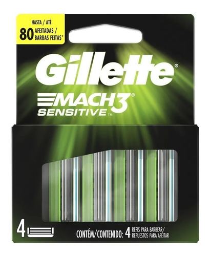 Cartuchos Afeitadoras Gillette Mach 3 Sensitive X 4 Unid