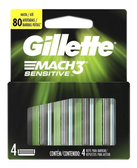 Cartuchos Afeitadoras Gillette Mach 3 Sensitive X 4 Unid