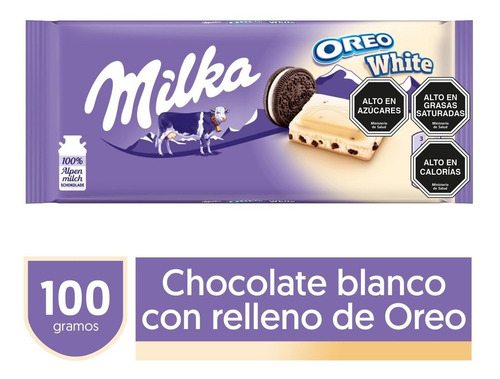 Imagen 1 de 3 de Chocolate Blanco Milka® Relleno Con Oreo® Y Crema 100g