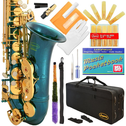 Saxofón Alto Azul Marino Lazarro Con Funda Y Accesor (sfxg)
