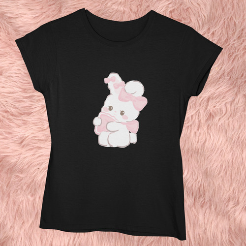 Blusa Playera Mujer Talla Extra Conejita Corazón Amor