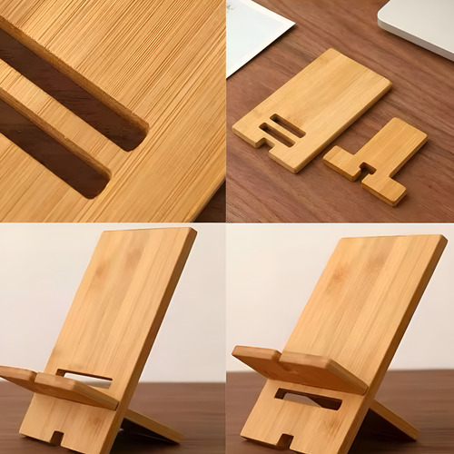 Soporte Base De Madera Para Celular Y Tablet