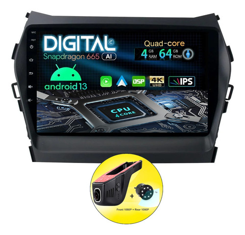 Radio Pantalla Android Hyundai Santa Fe 2013/18