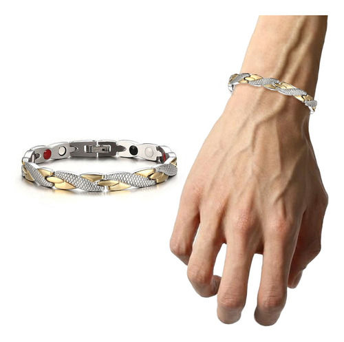 Pulsera De Titanio Magnética Ajustabl Reducción Del Dolor