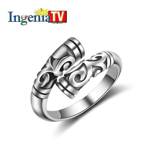 Imagen 2 de 7 de Anillo De Plata Para Mujer De Moda Ajustable Retro Regalo