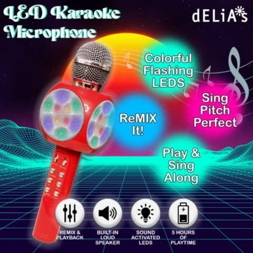 Microfono Bocina Karaoke Bluetooth Speaker Inalambrico Led