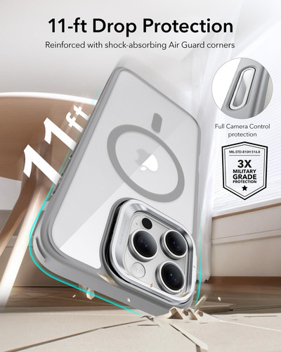 Funda De Teléfono Esr Para iPhone 16 Pro Max Con Control De Cámara Transparente