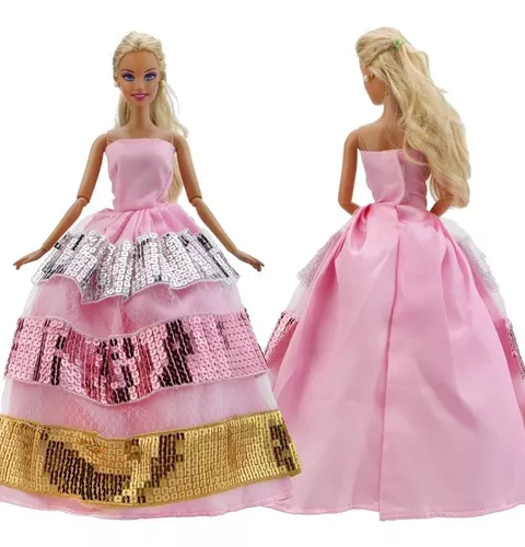 Kit Atacado 5 Vestidos De Princesa Para Boneca Barbie